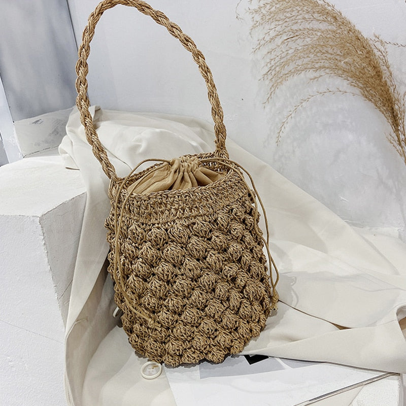 Straw bucket purse online