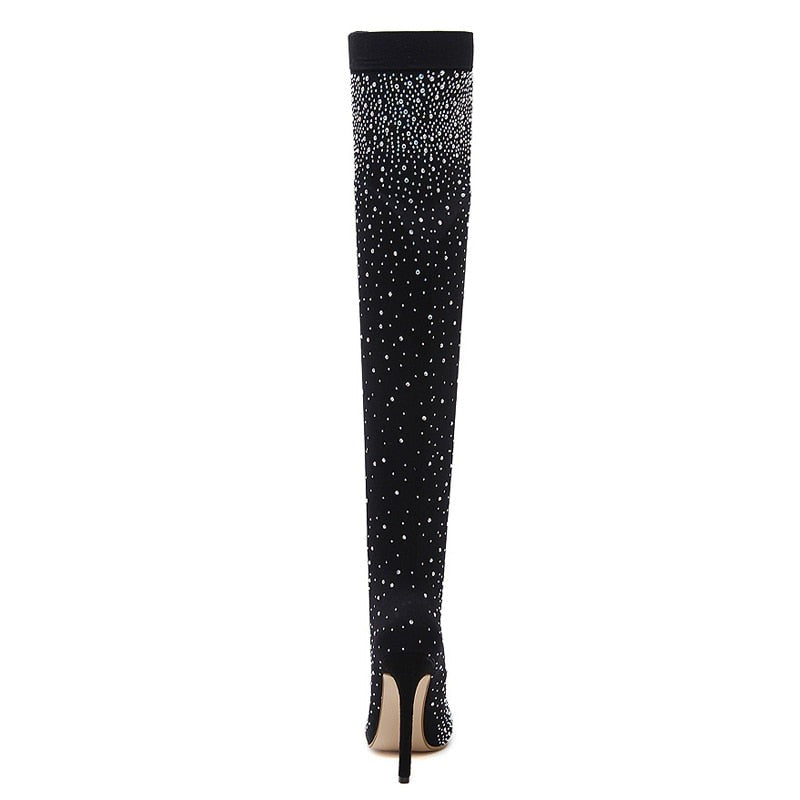 Thigh high deals diamond boots