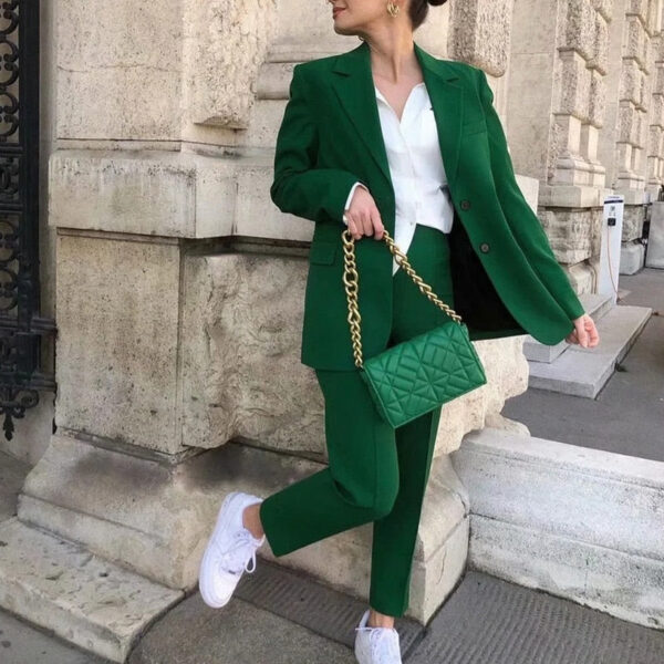 Green Fashion Blazer & Skirt Set
