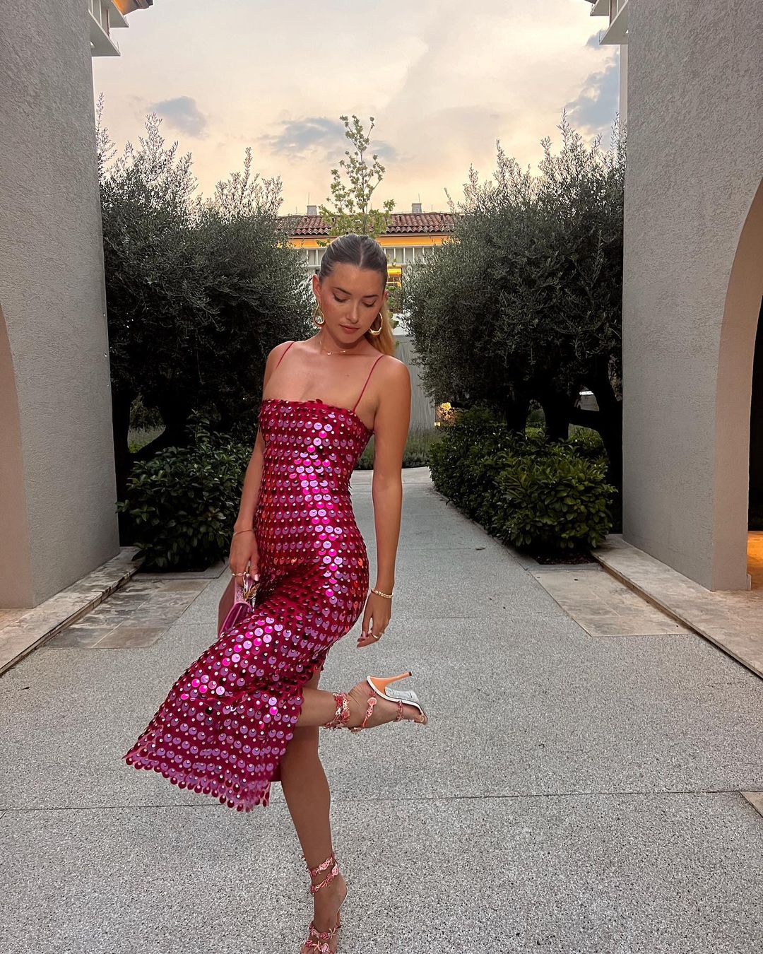 Pink sequin mermaid dress outlet