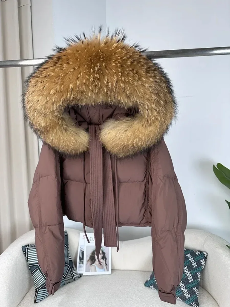 Racoon fur hood coat sale