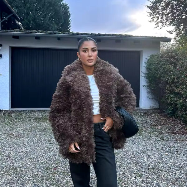 Brown Shaggy Fur Coat